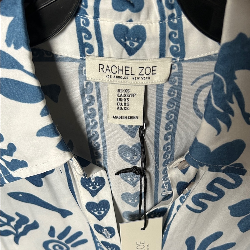 Rachel Zoe Blue and White Blouse - Picture 3 of 4